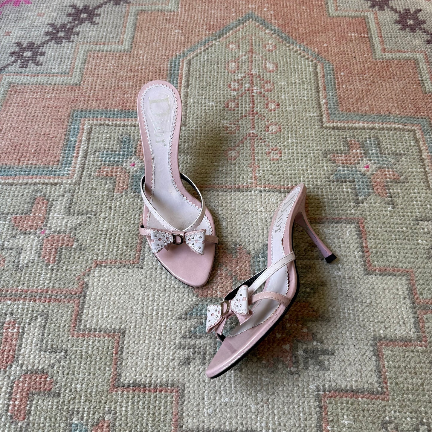 S/S2005 Galliano Dior Pink Bow Mules - US 7.5