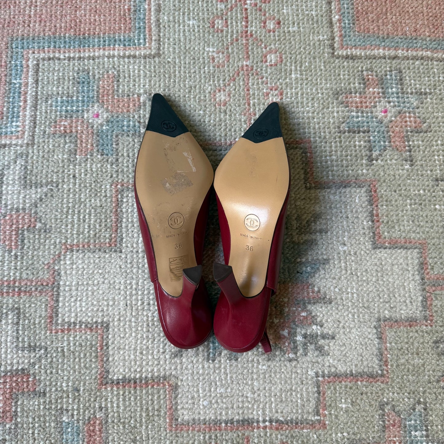 F/W2001 Chanel Camellia Slingback Pumps - US 6