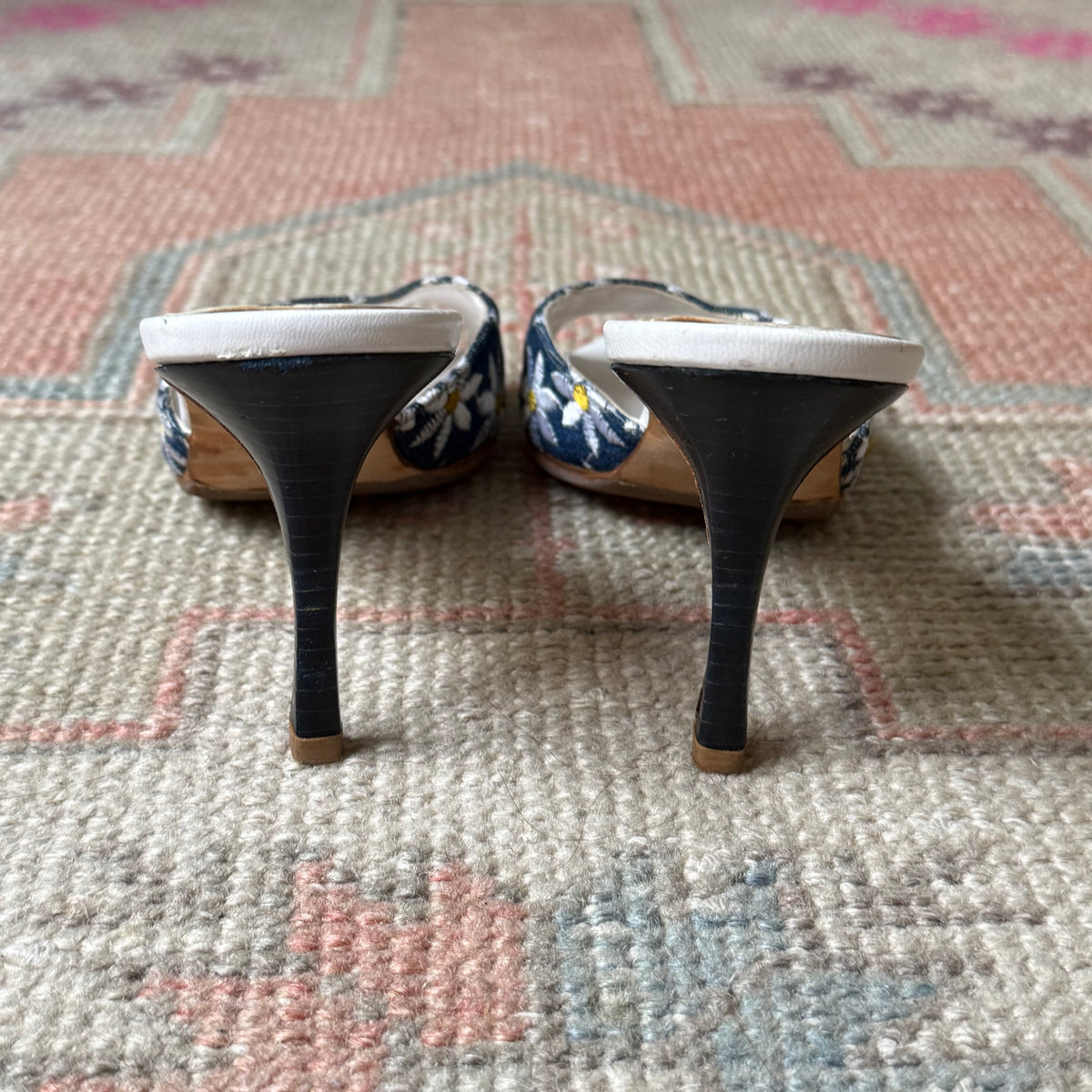 Y2K Denim Manolo Blahnik Daisy Mules - US 6.5