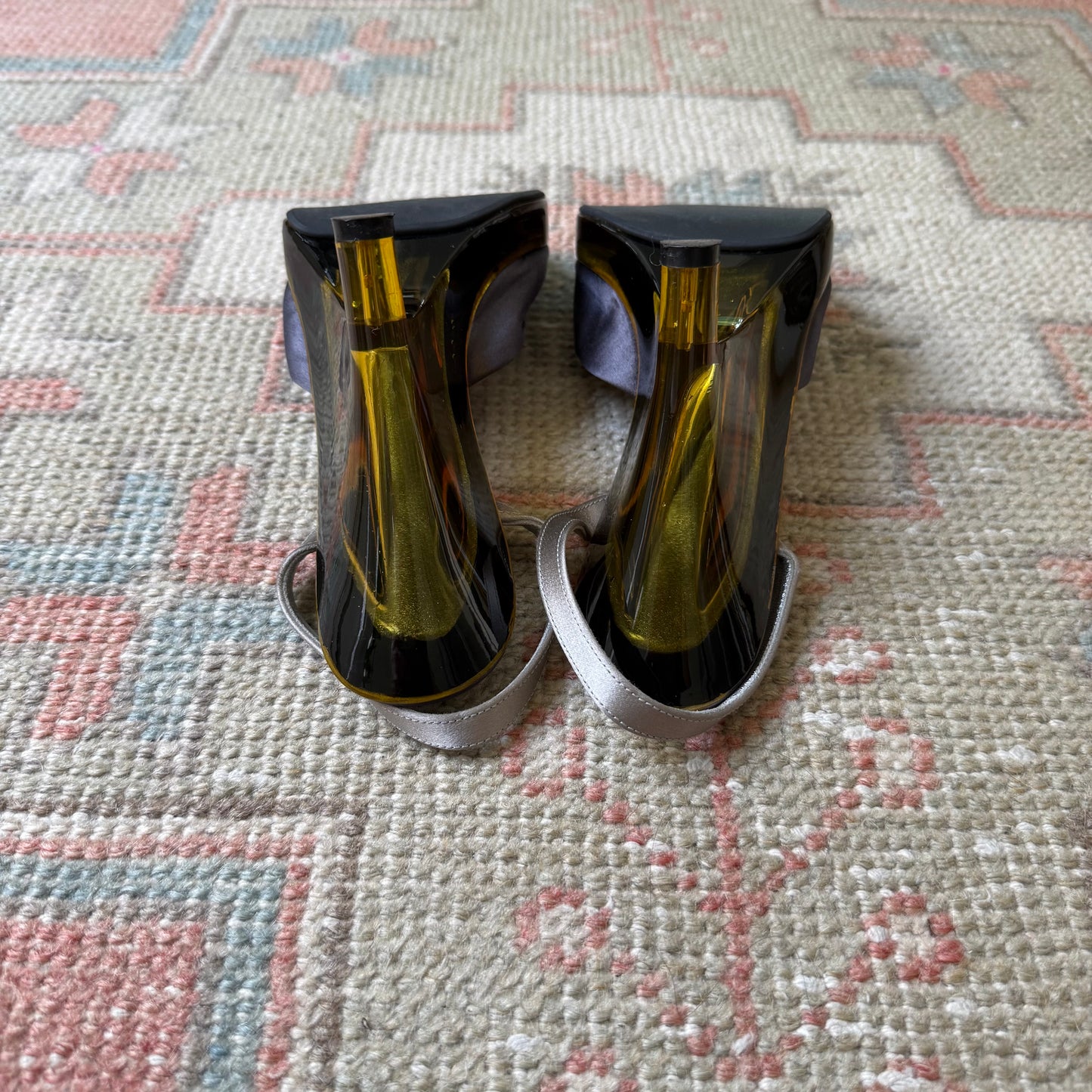 S/S1998 Prada Lucite Slingback Wedges - US 6.5