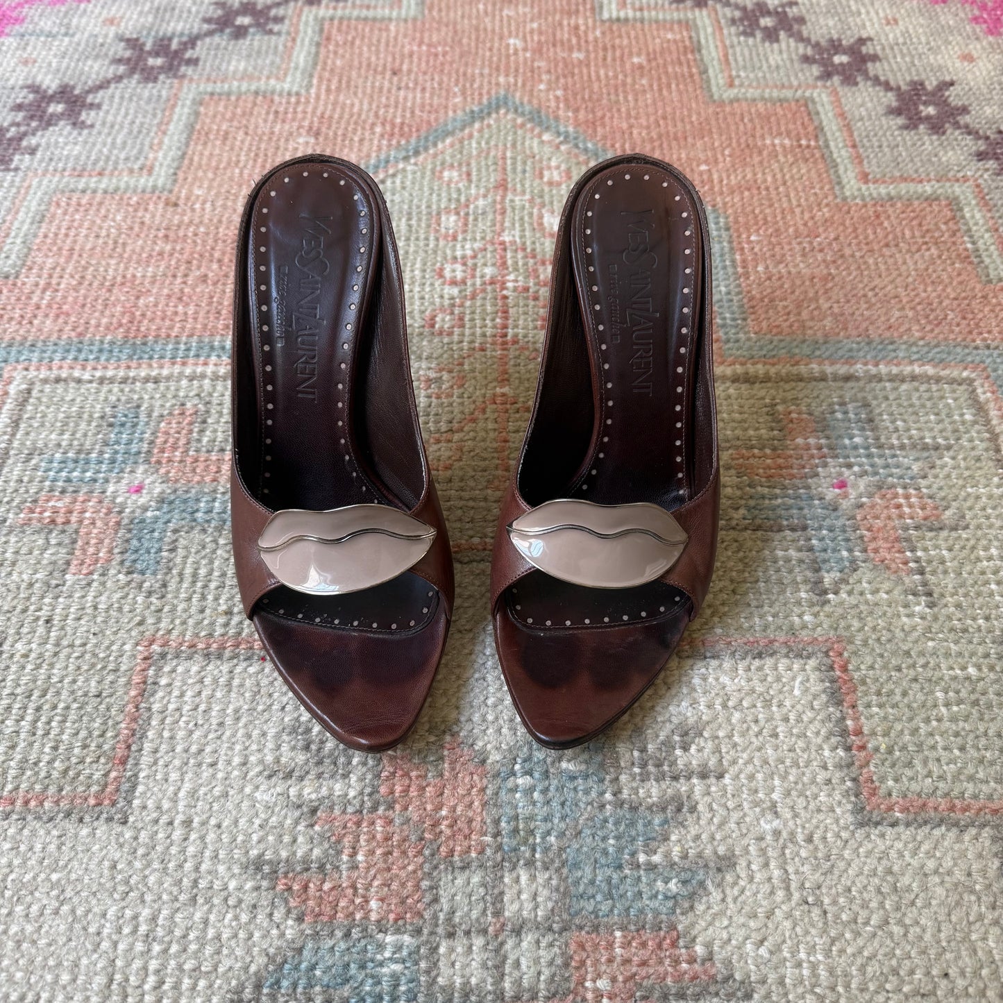 S/S2003 Tom Ford Yves Saint Laurent Kiss Mules - US 6.5