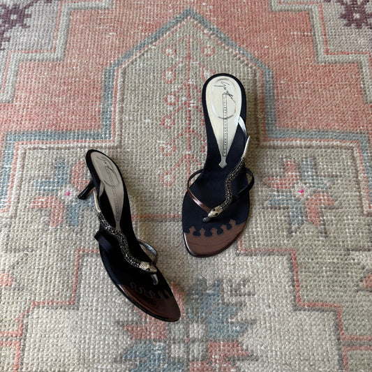 Y2K Giuseppe Zanotti Black Snake Sandals - US 6