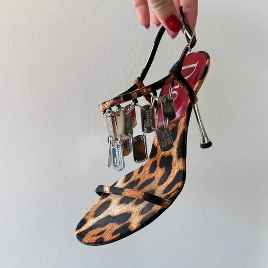 FW04 John Galliano Christian Dior Leopard Sandals - US 6-6.5