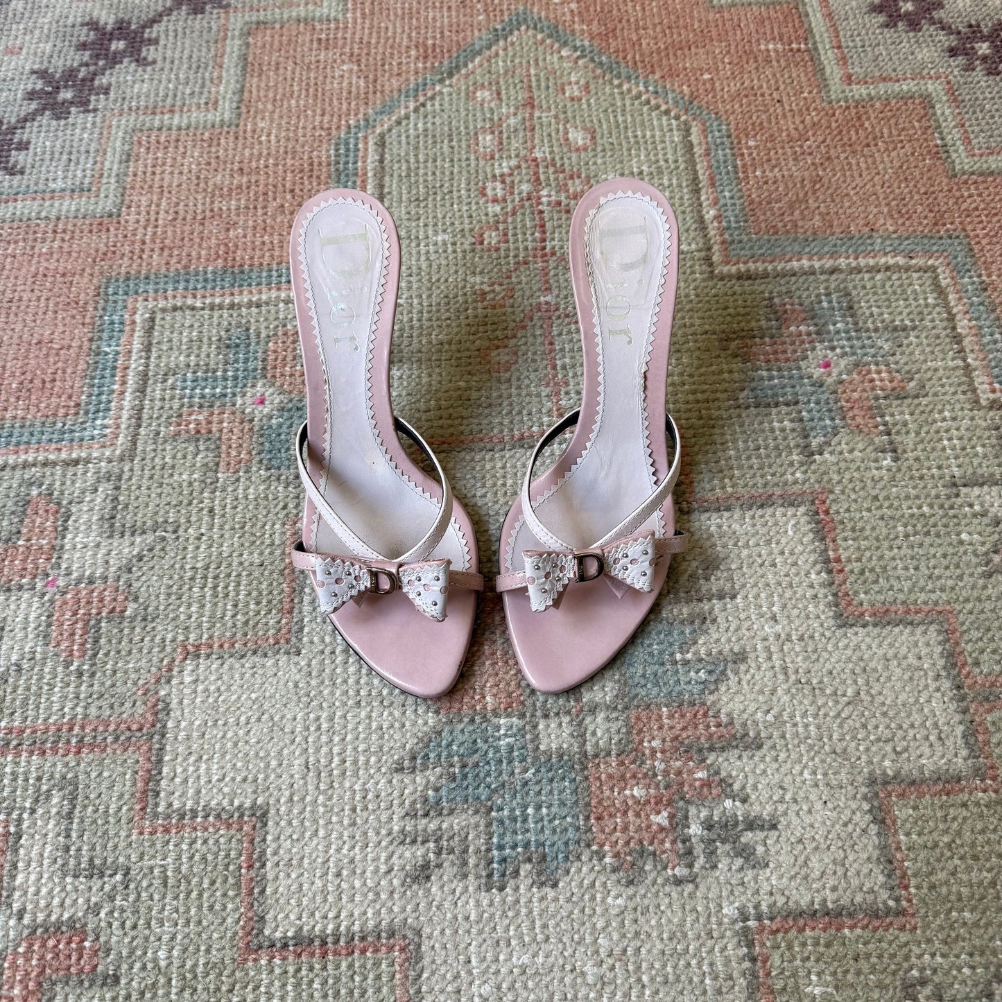 S/S2005 Galliano Dior Pink Bow Mules - US 7.5