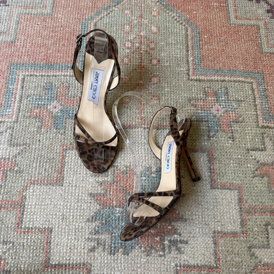 Y2K Suede Leopard Jimmy Choo Sandals - US 6.5
