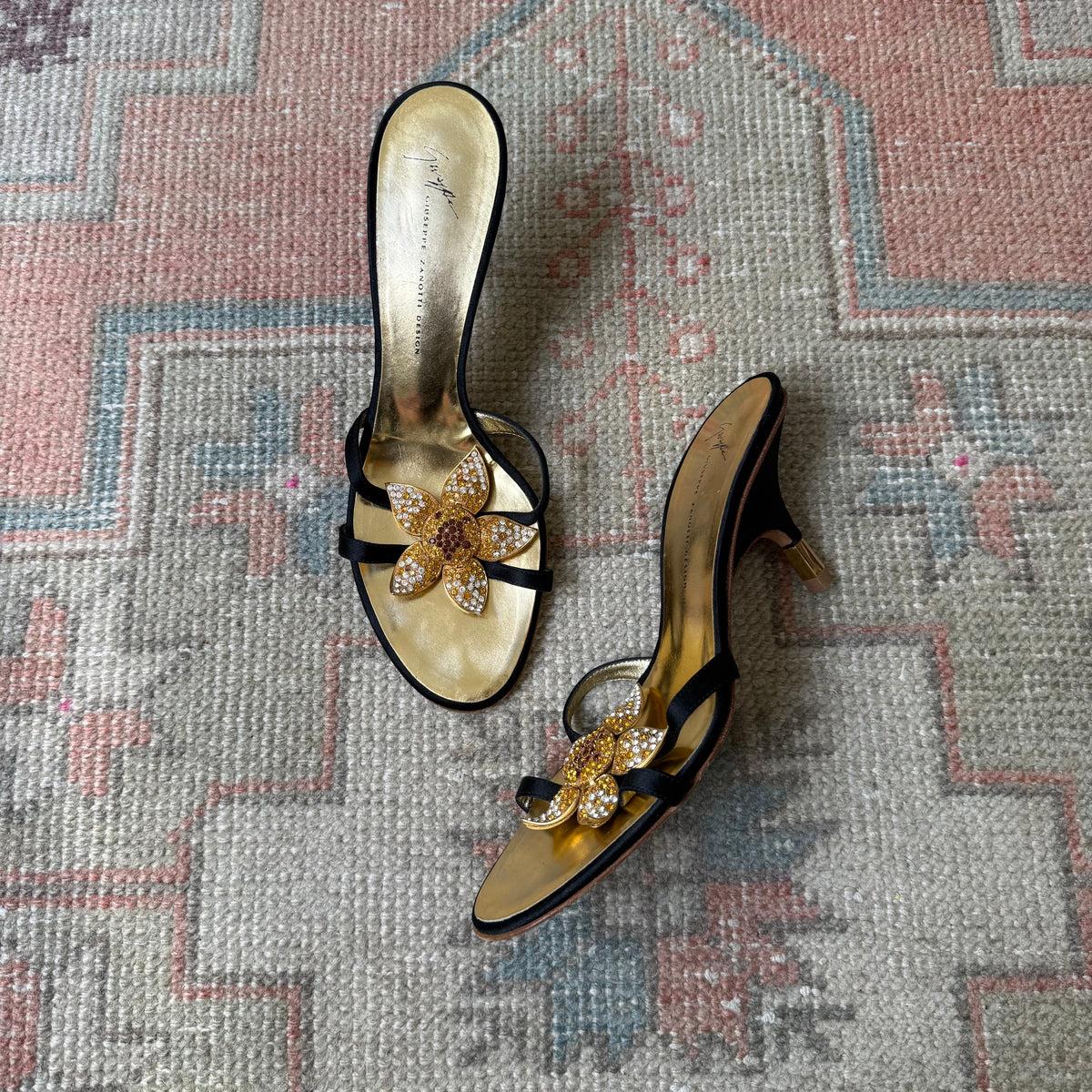 Y2K Giuseppe Zanotti Jeweled Flower Sandals - US 9.5-10