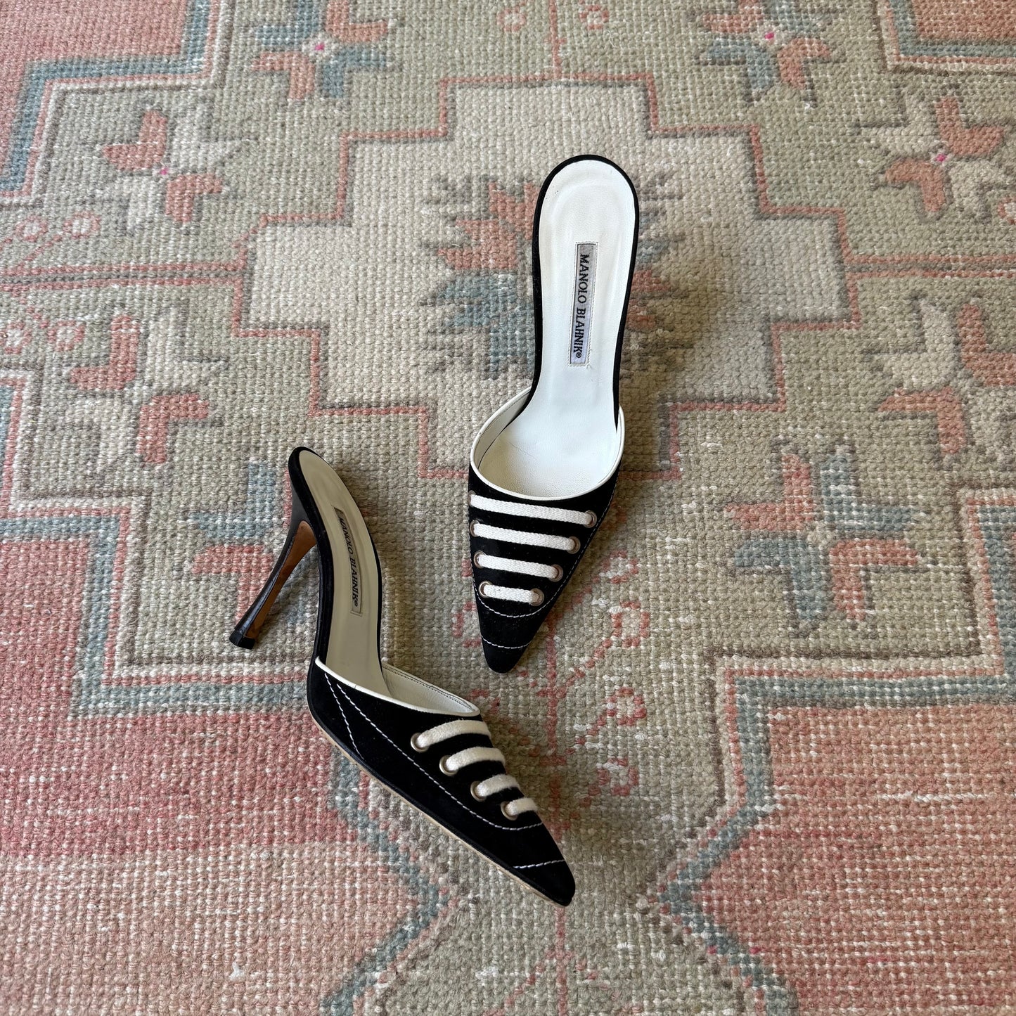 S/S2003 Manolo Blahnik Black Suede Sneaker Mules - US 8-8.5