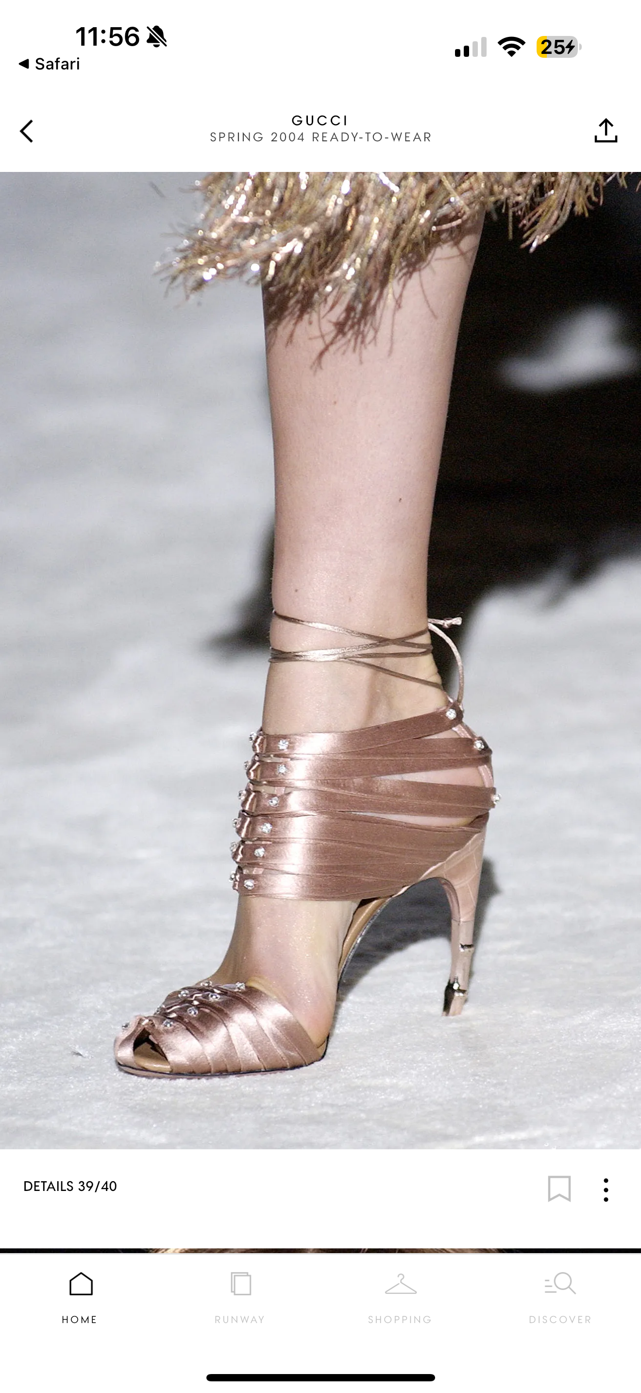 S/S2004 Tom Ford Gucci Blush Bamboo Mules - US 9.5