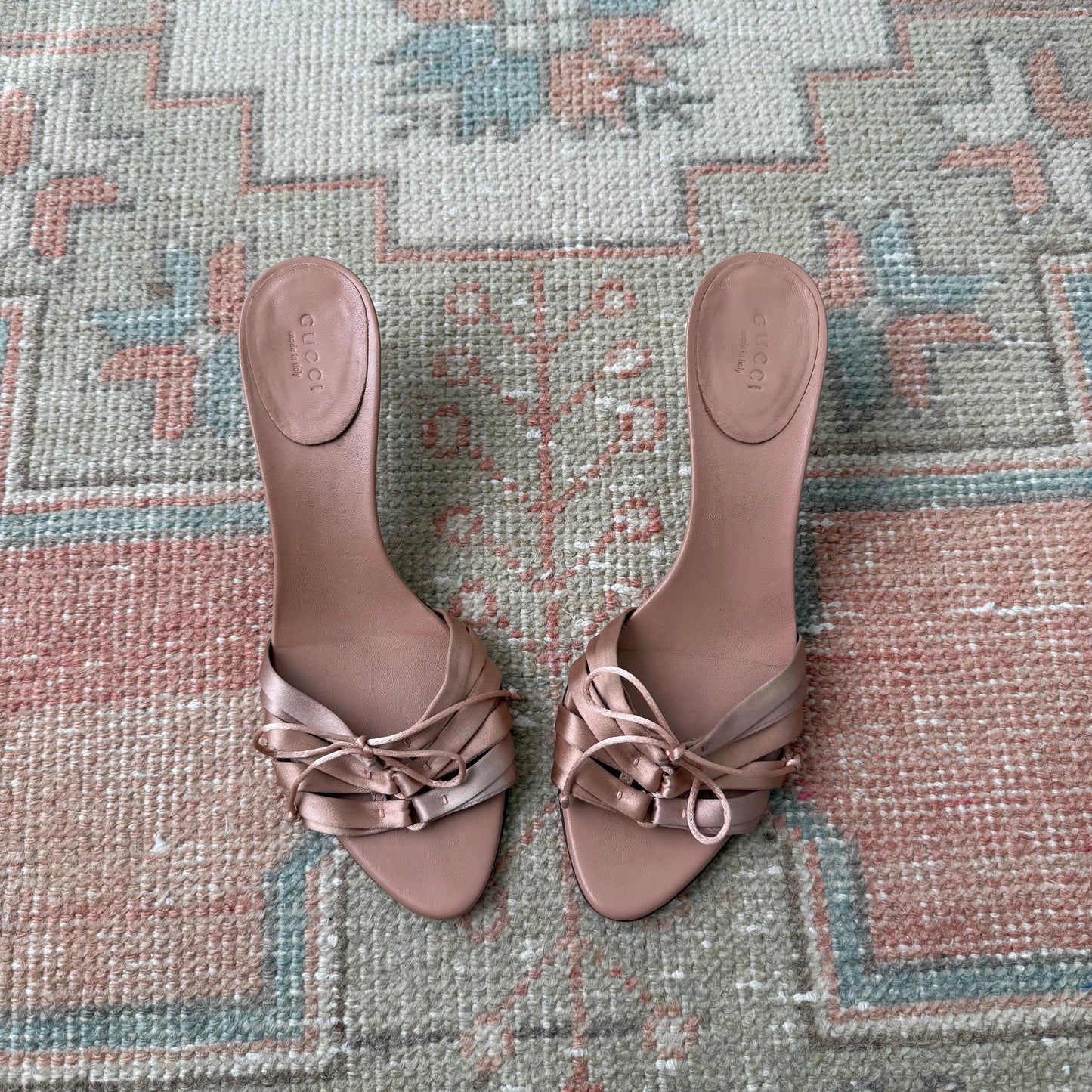 S/S2004 Tom Ford Gucci Blush Bamboo Mules - US 9.5