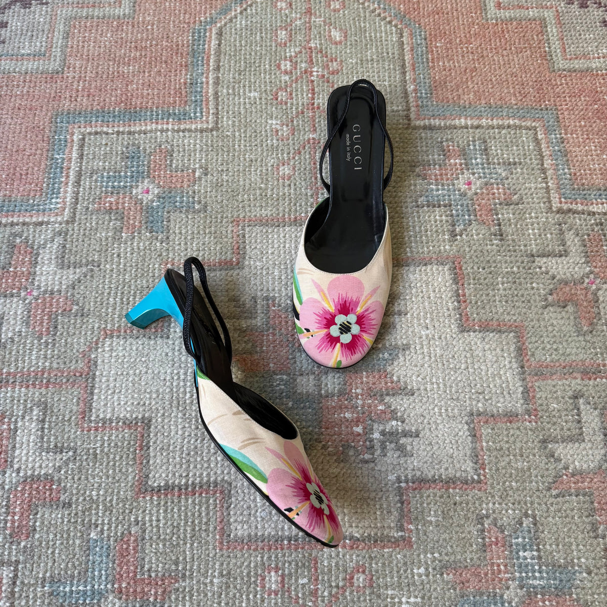 S/S1999 Tom Ford Gucci Floral Slingbacks - US 7