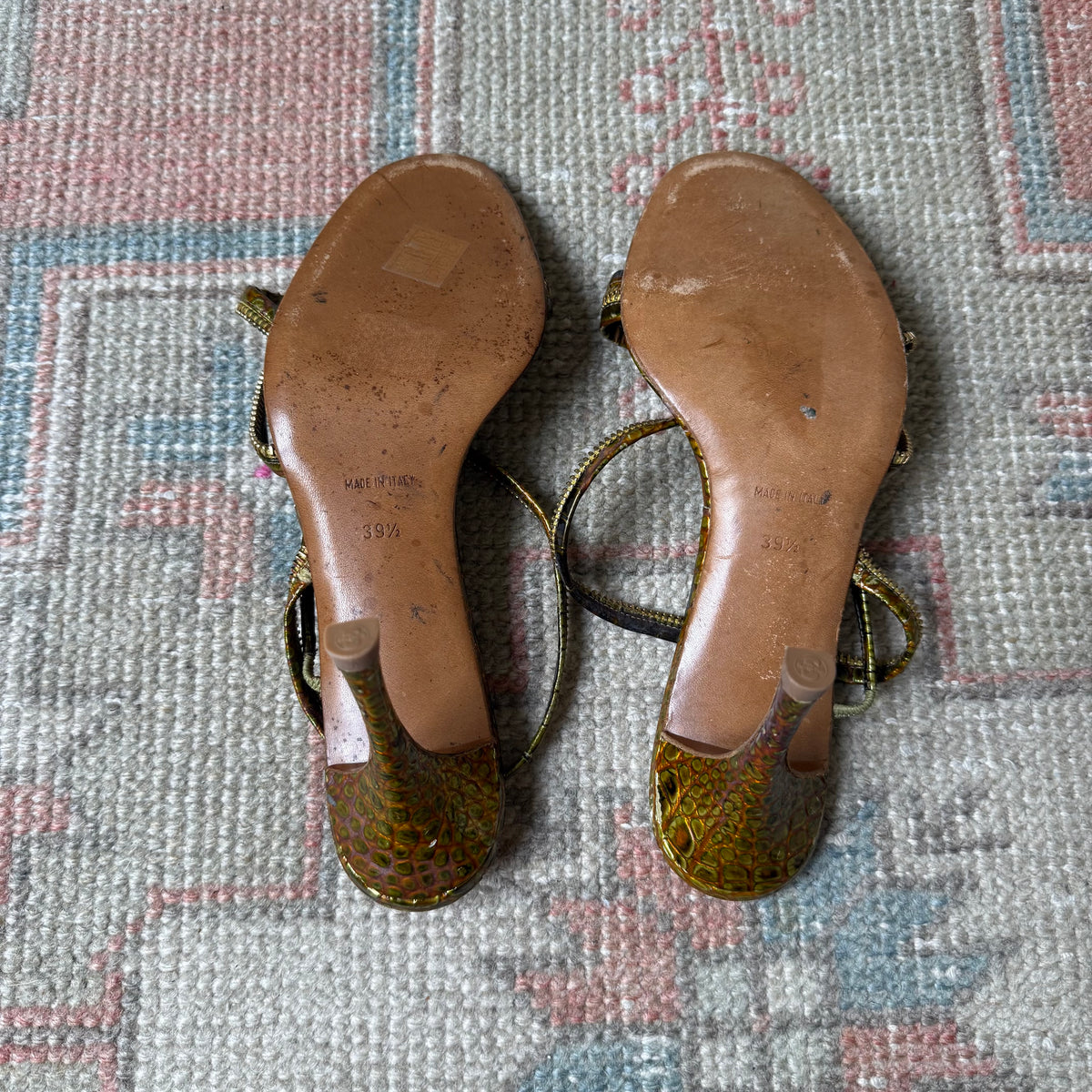 S/S2001 Galliano Dior Citrine Zipper Sandals - US 9-9.5