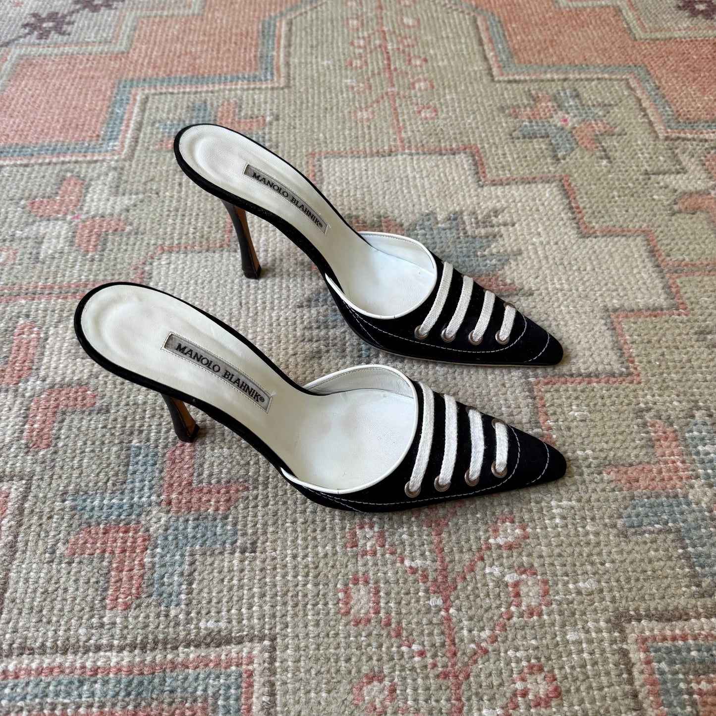 S/S2003 Manolo Blahnik Black Suede Sneaker Mules - US 8-8.5