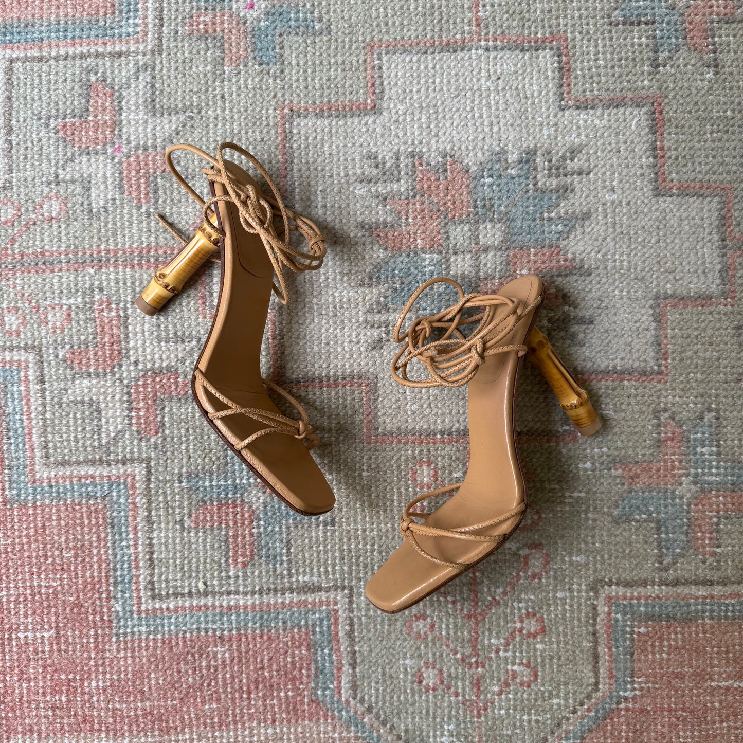S/S2002 Tom Ford Gucci Leather Bamboo Sandals - US 8