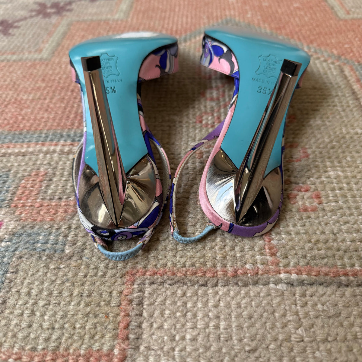 Y2K Emilio Pucci Silk Satin Slingbacks - US 6-6.5