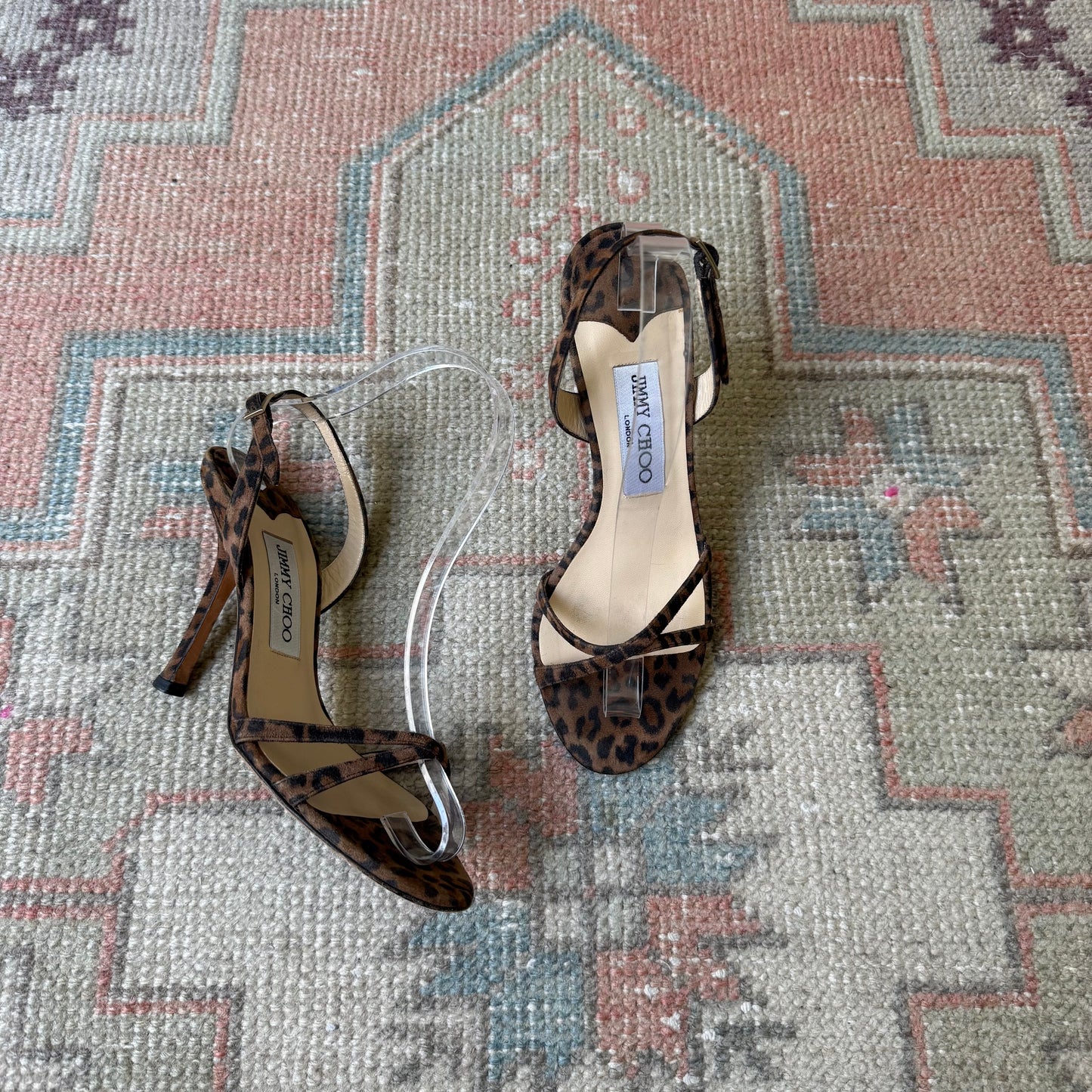 Y2K Suede Leopard Jimmy Choo Sandals - US 6.5