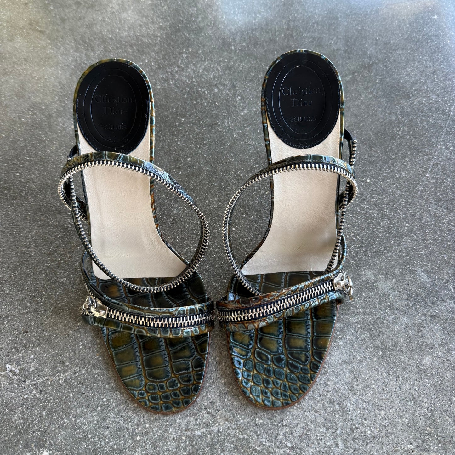 SS01 John Galliano Christian Dior Zipper Heels - US 7