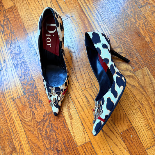 F/W2004 Galliano Dior “I Love Dior” Leopard Pumps - US 7