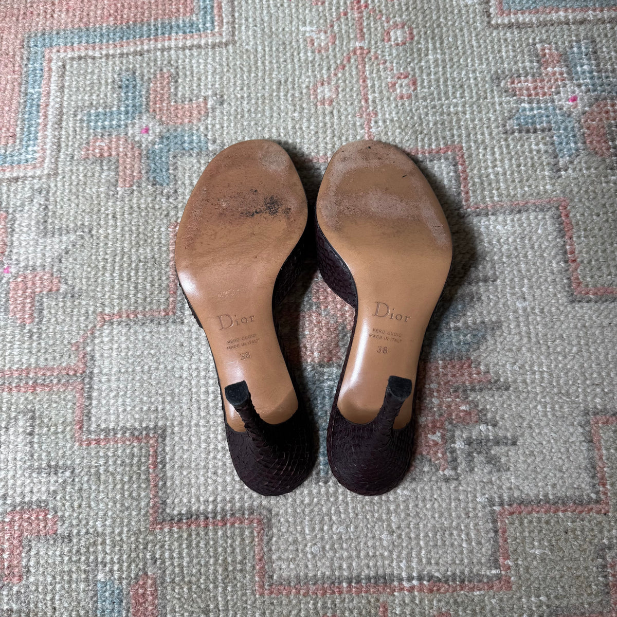 S/S2001 Galliano Dior Snake Lock + Key Mules - US 7.5