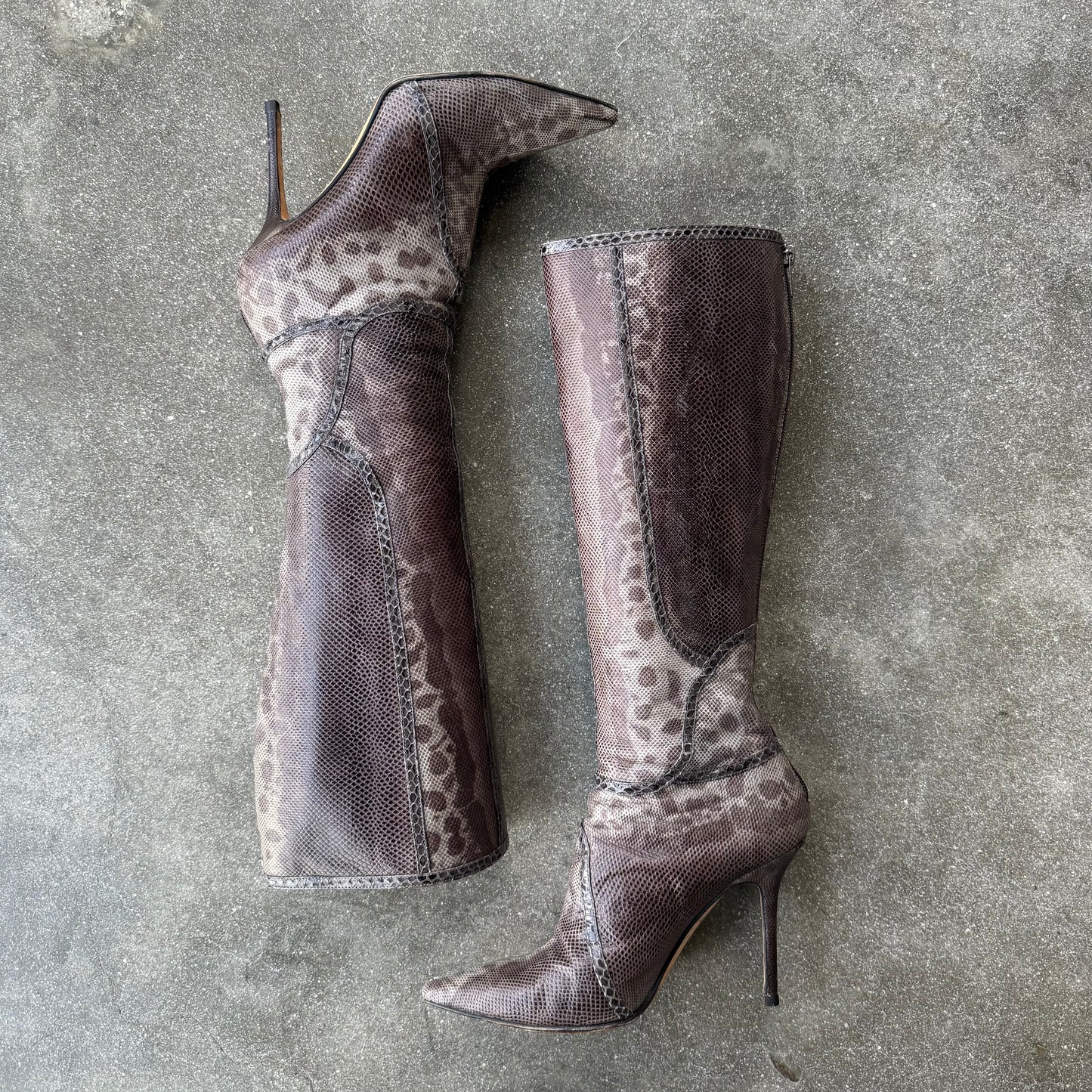 00s Jimmy Choo Karung Stiletto Boots - US 6