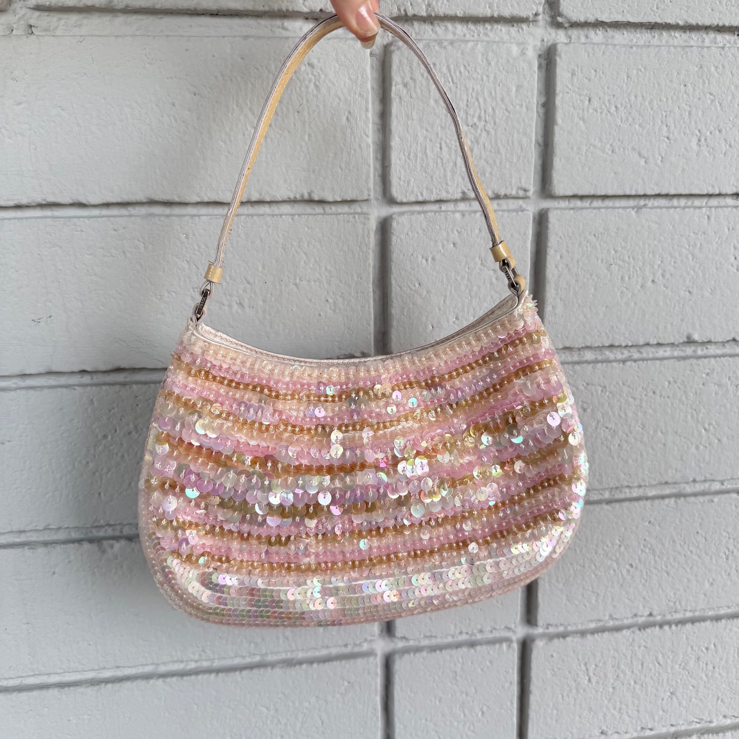 SS00 Prada Cleo Pink Sequin & Satin Purse