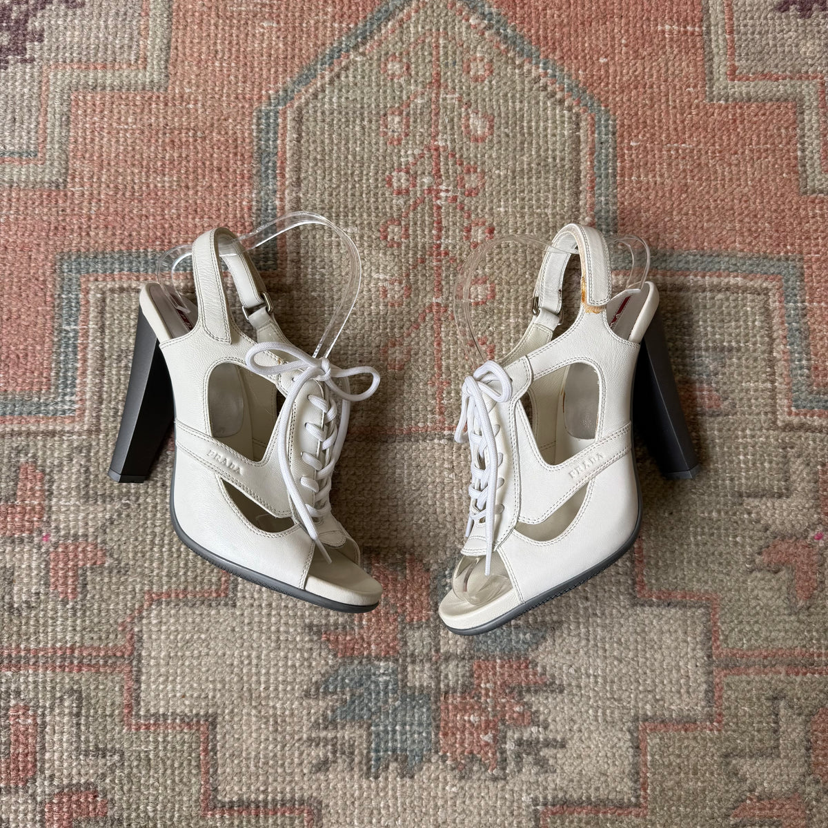 2003 Prada Sport White Sneaker Heels - US 8.5
