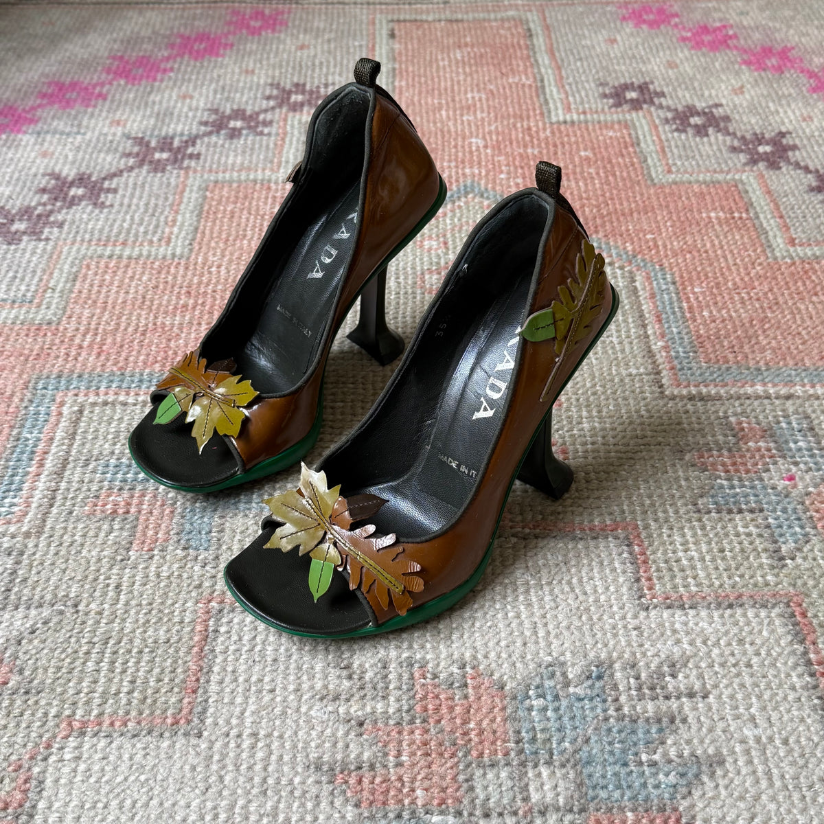 F/W1999 Foliage Peep Toe Heels - US 6