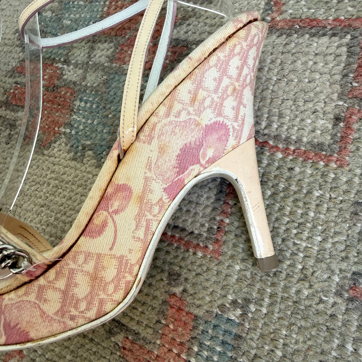S/S2004 Galliano Dior Cherry Blossom Wrap Wedges - US 6.5-7