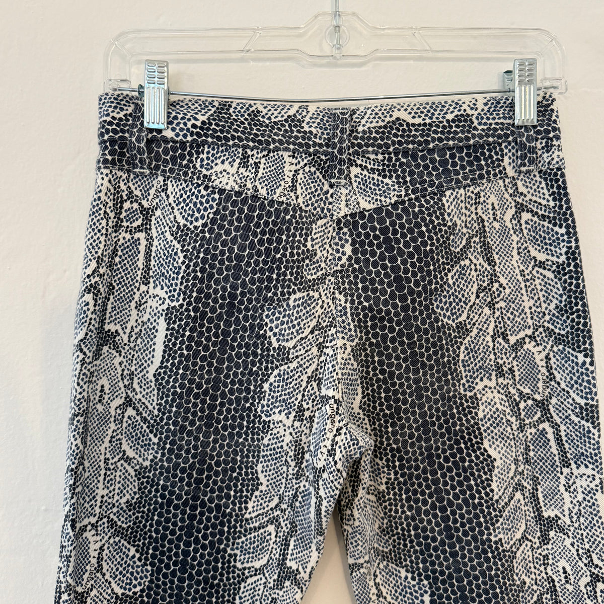 Y2K Ungaro Indigo and White Snake Print Jeans - SIZE 2