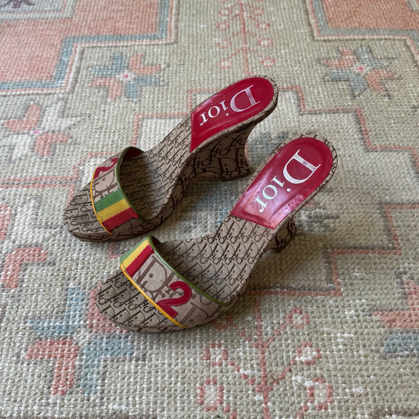 F/W2004 Galliano Dior Rasta Wedges - US 7.5