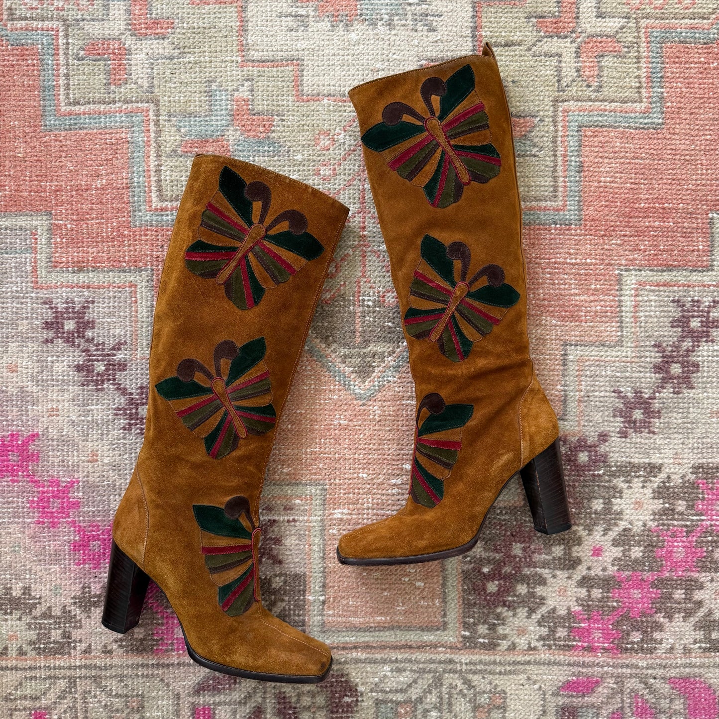 F/W2002 Dolce & Gabbana Suede Butterfly Boots - US 8