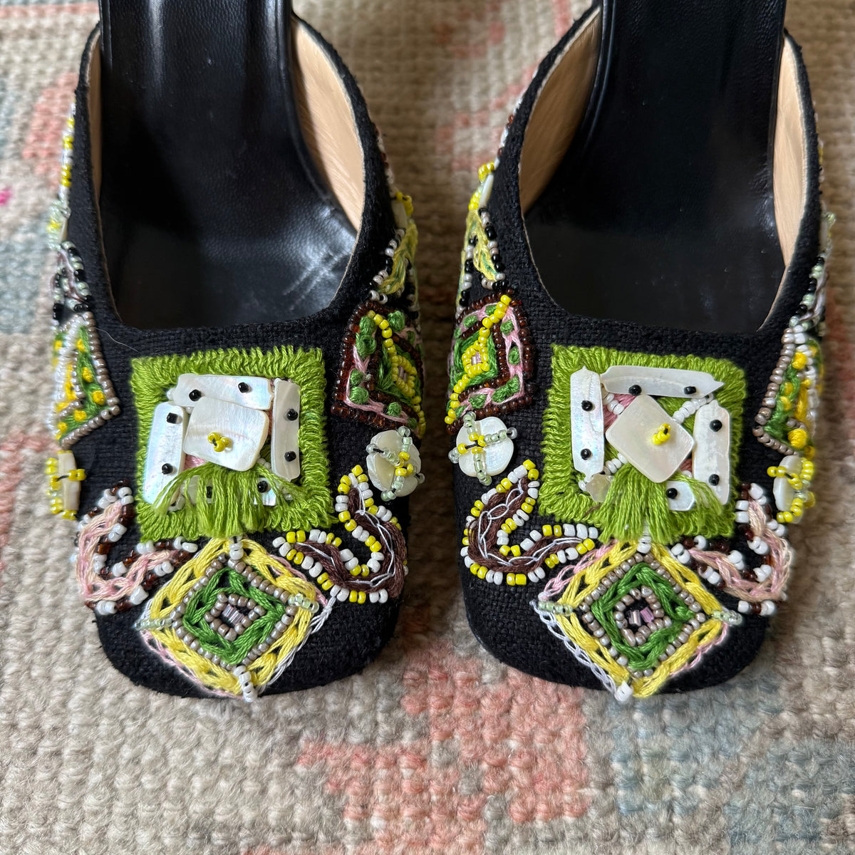 S/S2000 Fendi Beaded Mules - US 7