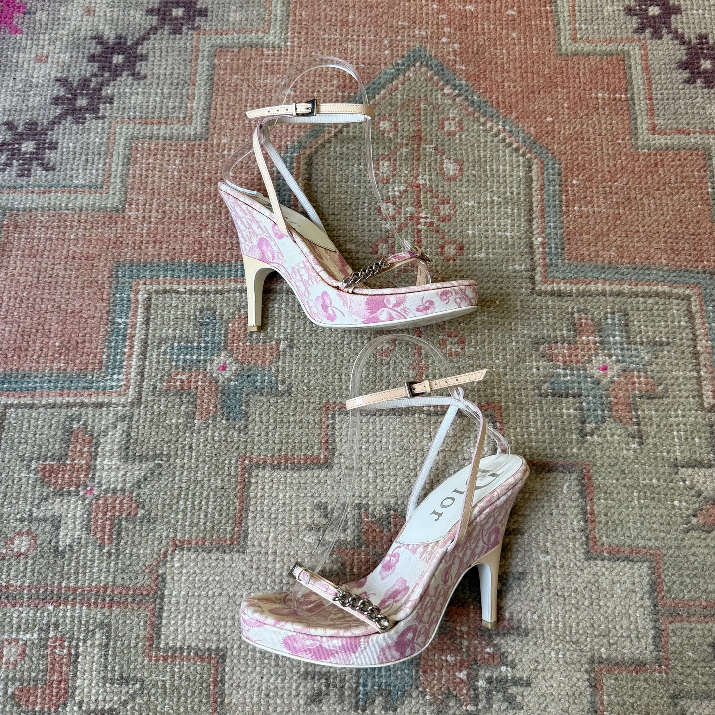 S/S2004 Galliano Dior Cherry Blossom Girly Wedges - US 6.5-7