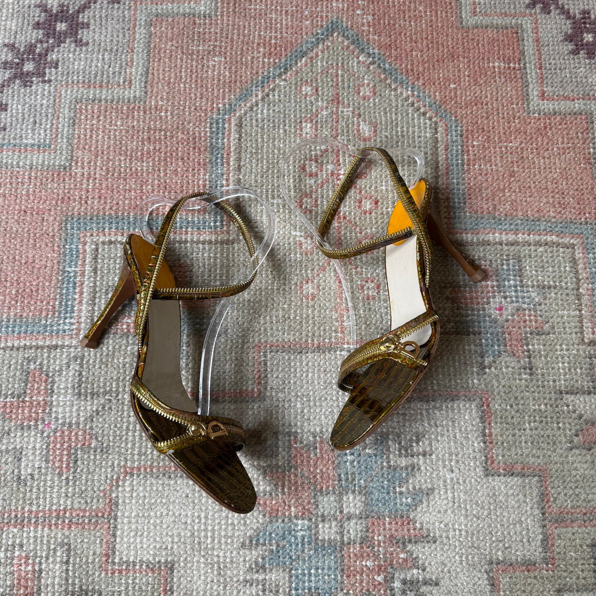 S/S2001 Galliano Dior Citrine Zipper Sandals - US 9-9.5