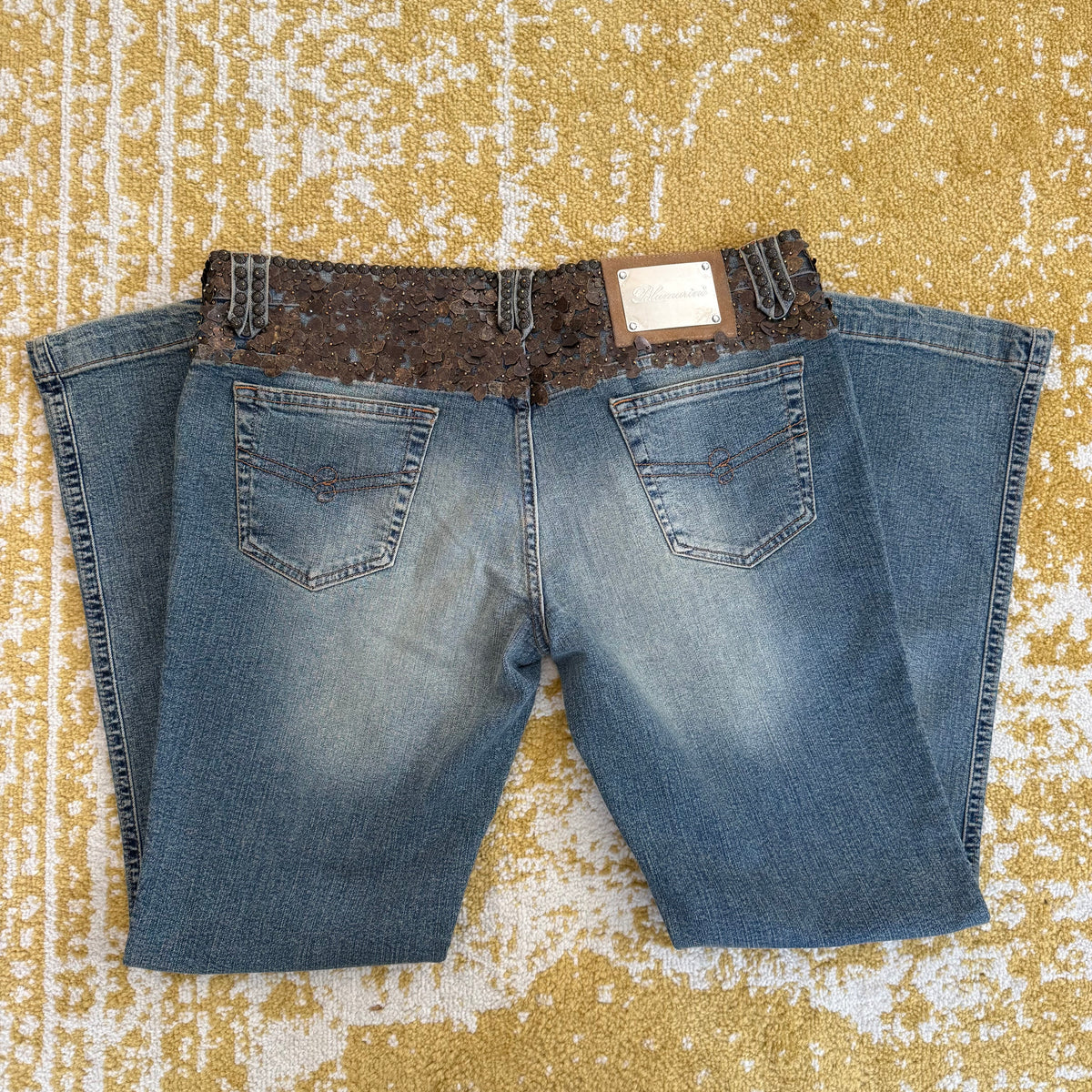 Y2K Hand Beaded Blumarine Low Rise Jeans - US 29-30