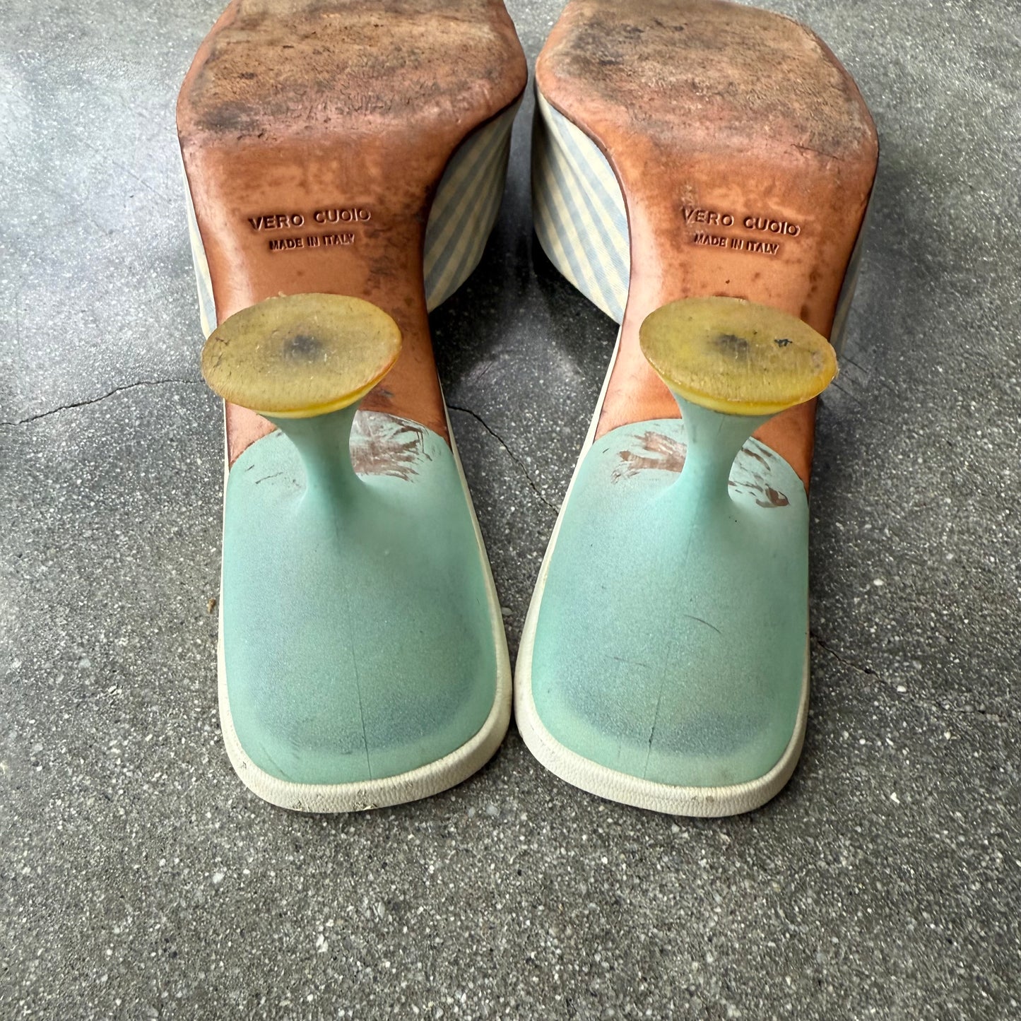 SS99 Miu Miu Gingham Mules - US 7.5