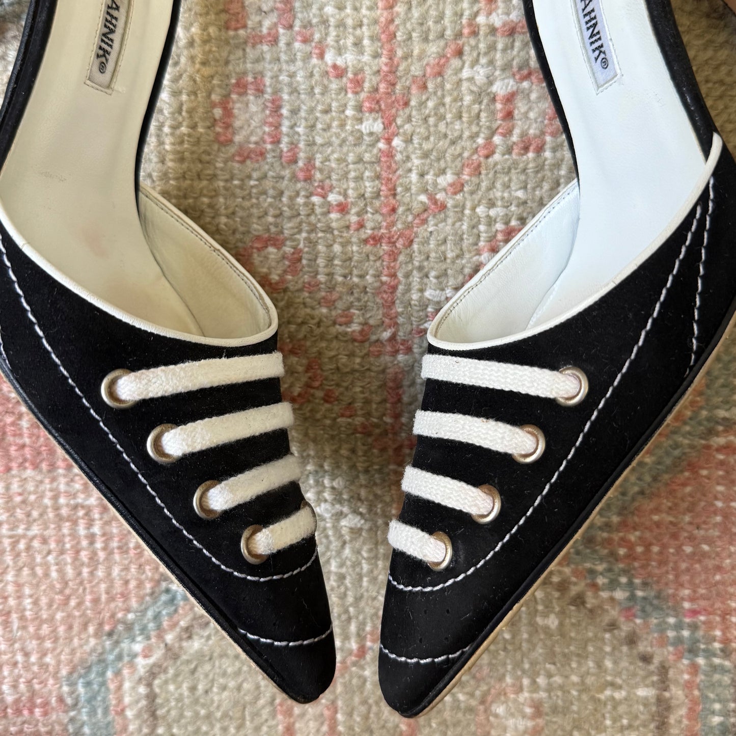 S/S2003 Manolo Blahnik Black Suede Sneaker Mules - US 8-8.5
