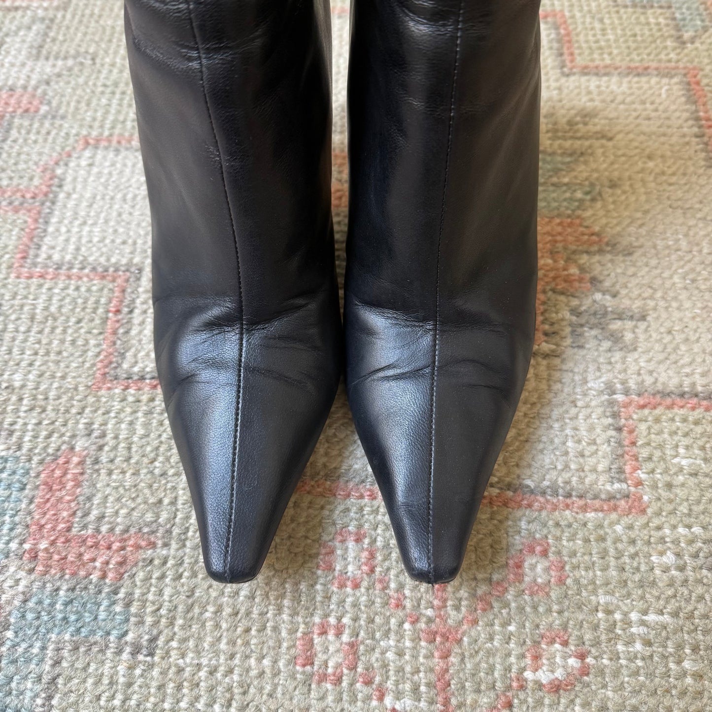 Jimmy Choo Black Leather Kid Boots - US 6
