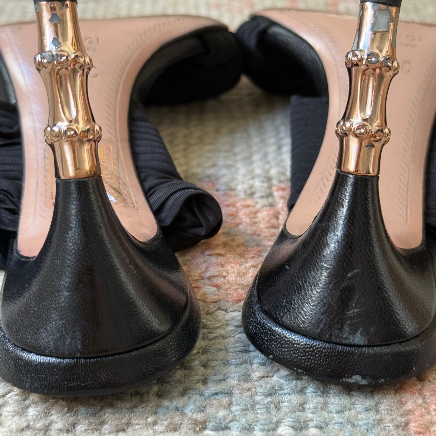 S/S2004 Tom Ford Gucci Plissé Bamboo Mules - US 6