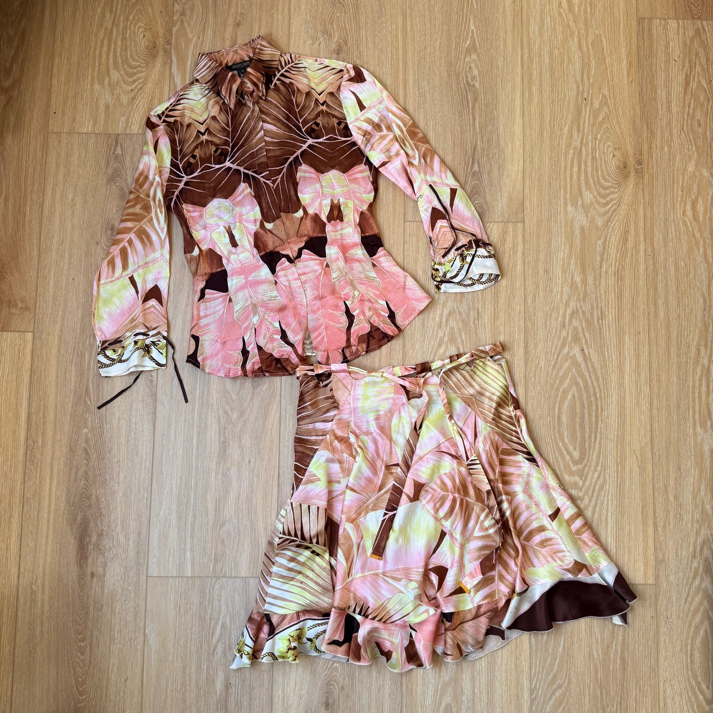 S/S2004 Roberto Cavalli Silk Skirt Set