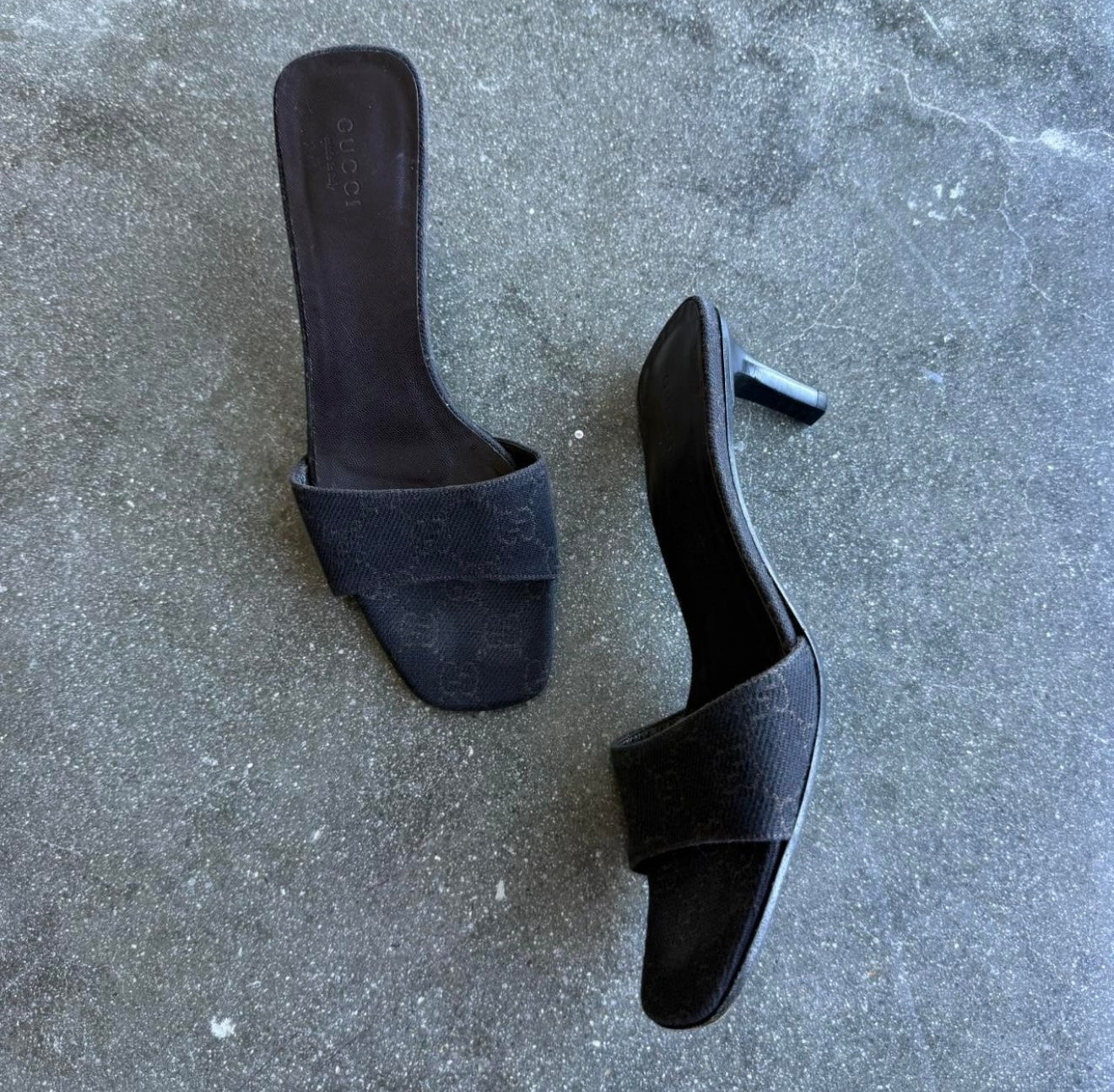 Tom Ford Gucci Canvas Guccissima Mules - US 6-6.5