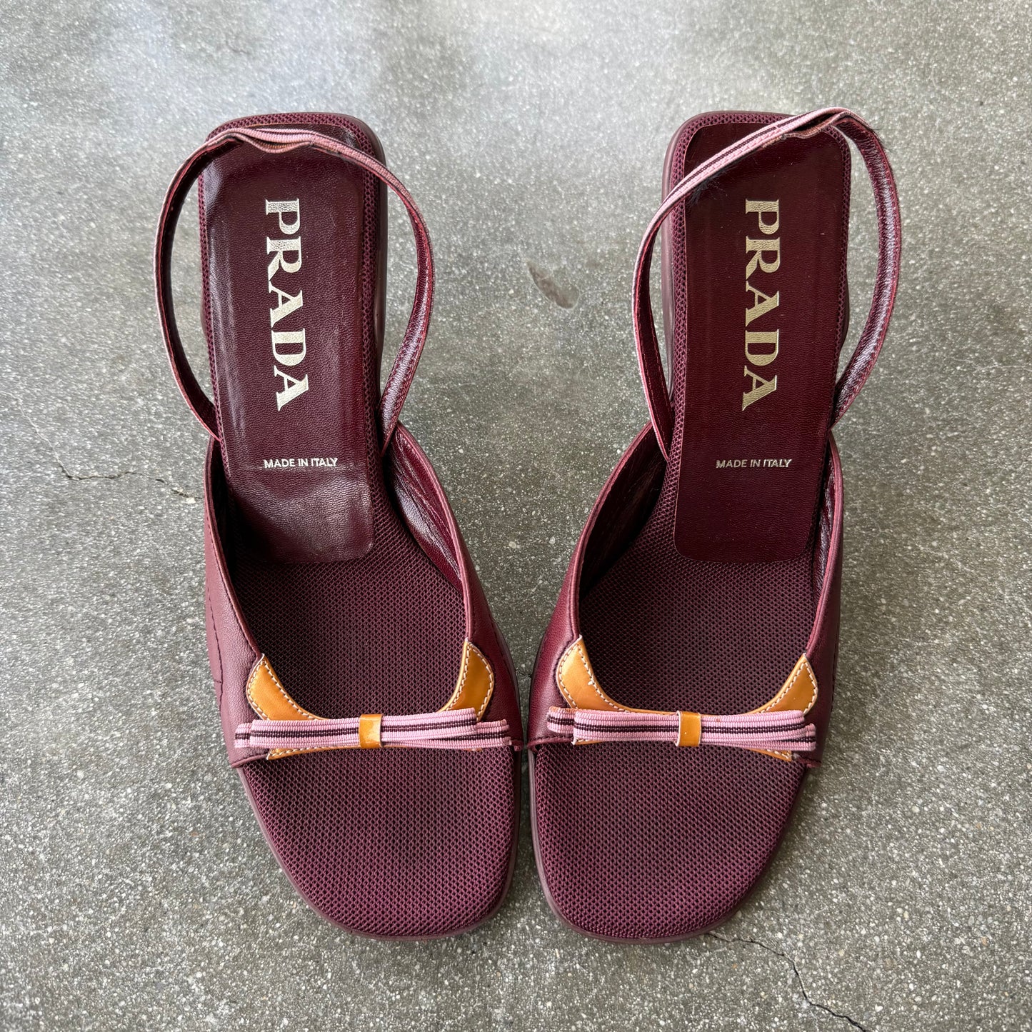 S/S2000 Prada Bow Slingback Sandals - US 7.5