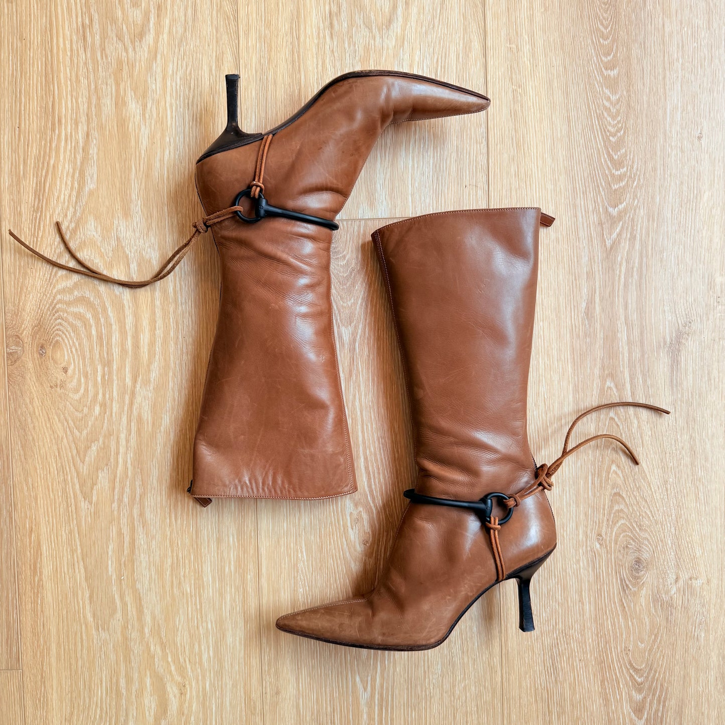 F/W1999 Gucci by Tom Ford Caramel Horsebit Boots - US 6