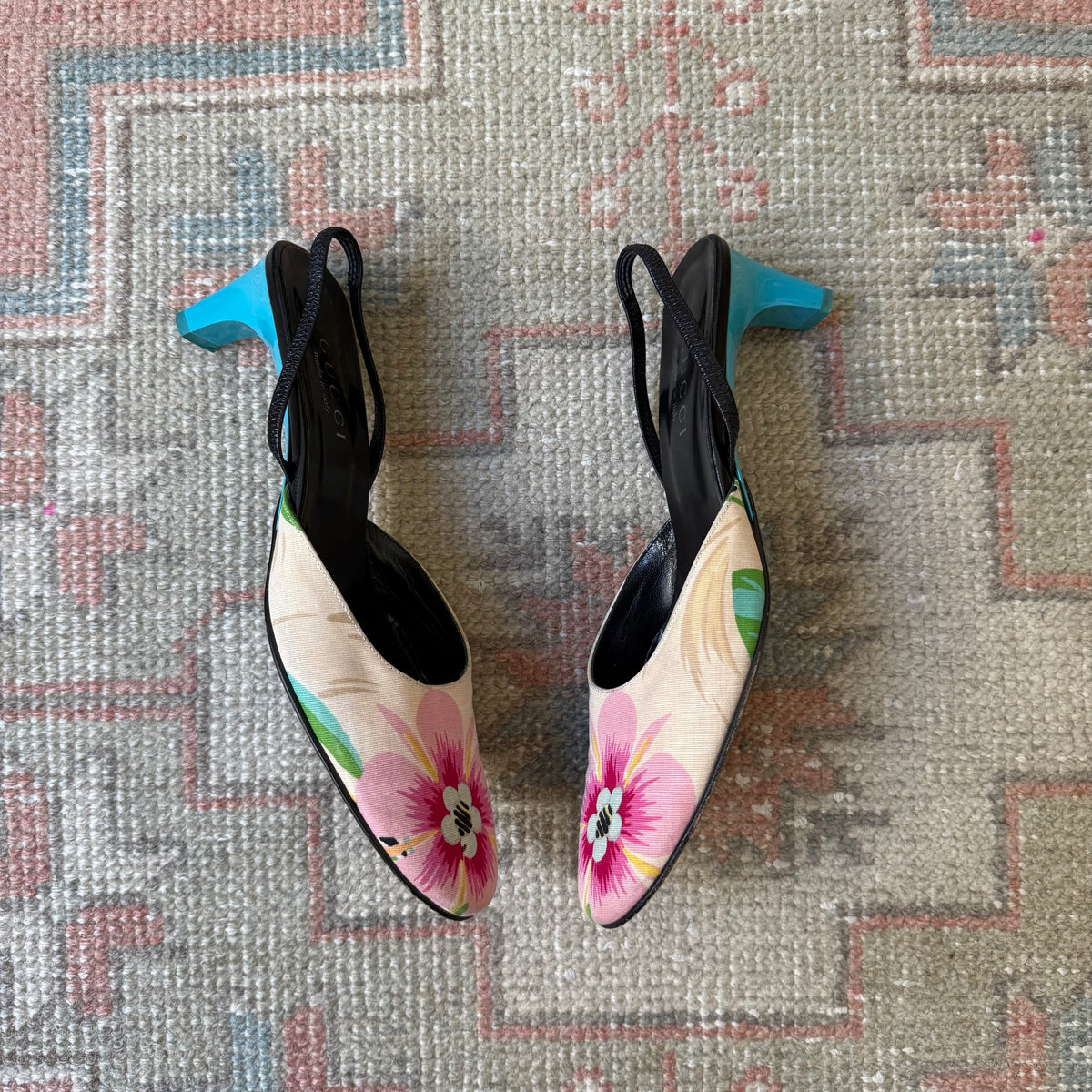 S/S1999 Tom Ford Gucci Floral Slingbacks - US 7