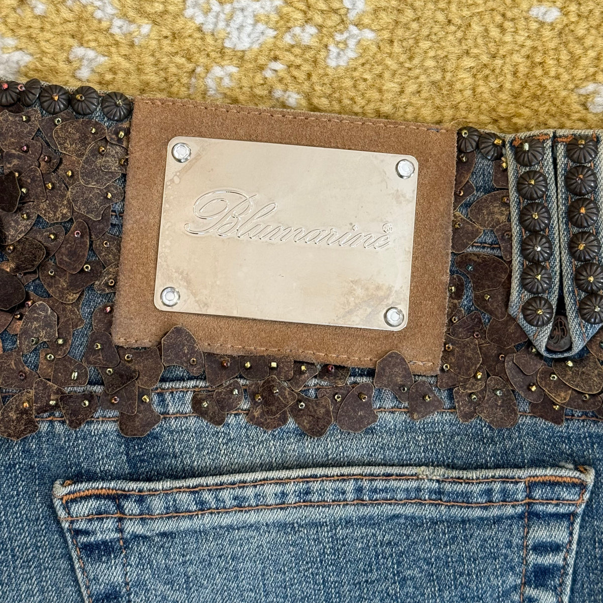 Y2K Hand Beaded Blumarine Low Rise Jeans - US 29-30