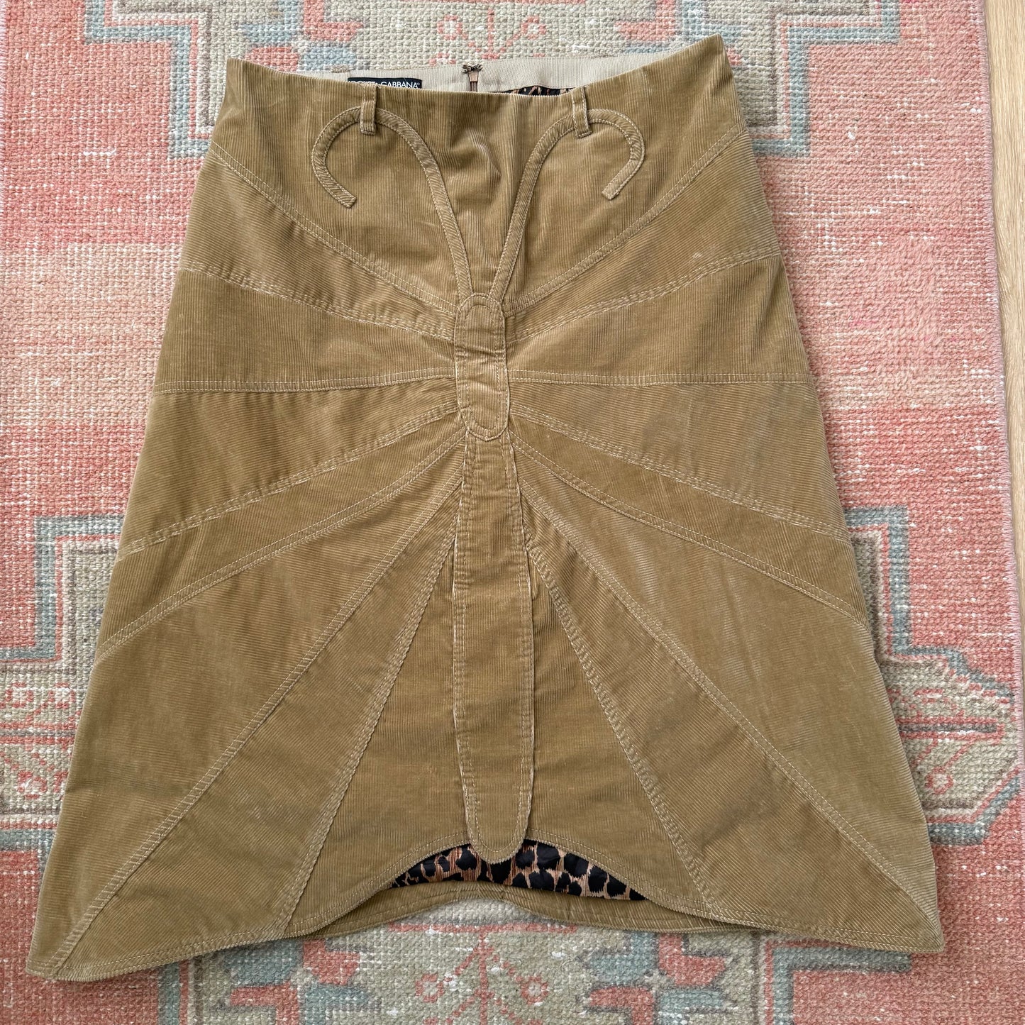 F/W2002 Dolce & Gabbana Butterfly Corduroy Skirt, Vest & Jacket Set