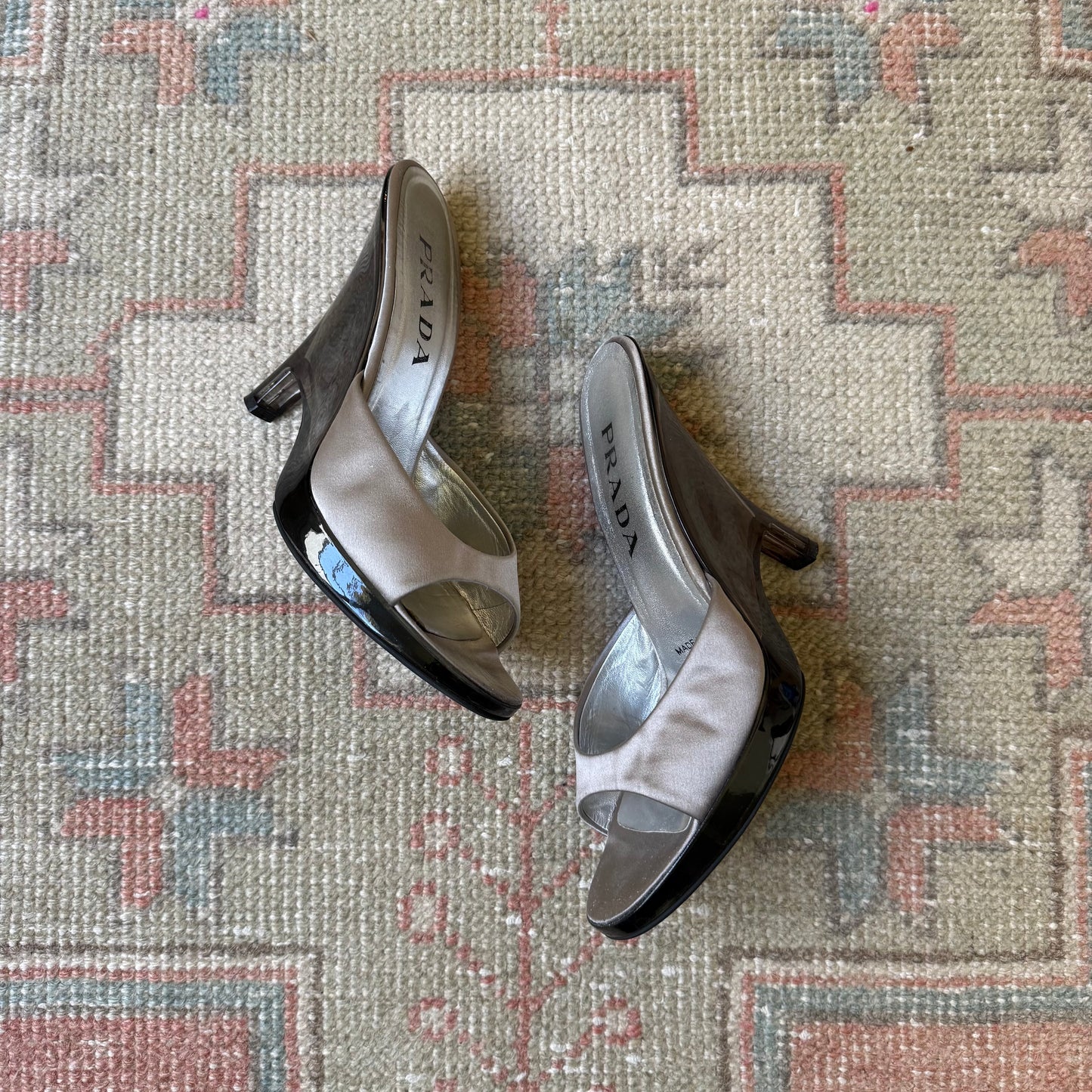 S/S1998 Prada Grey Lucite Wedges - US 7.5