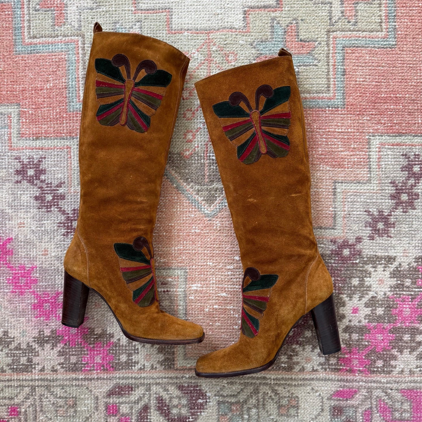 F/W2002 Dolce & Gabbana Suede Butterfly Boots - US 8