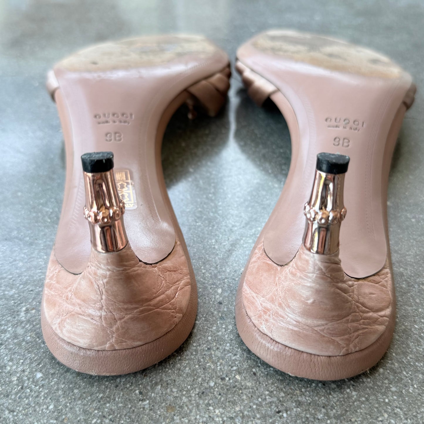 S/S2004 Tom Ford Gucci Blush Bamboo Mules - US 9.5