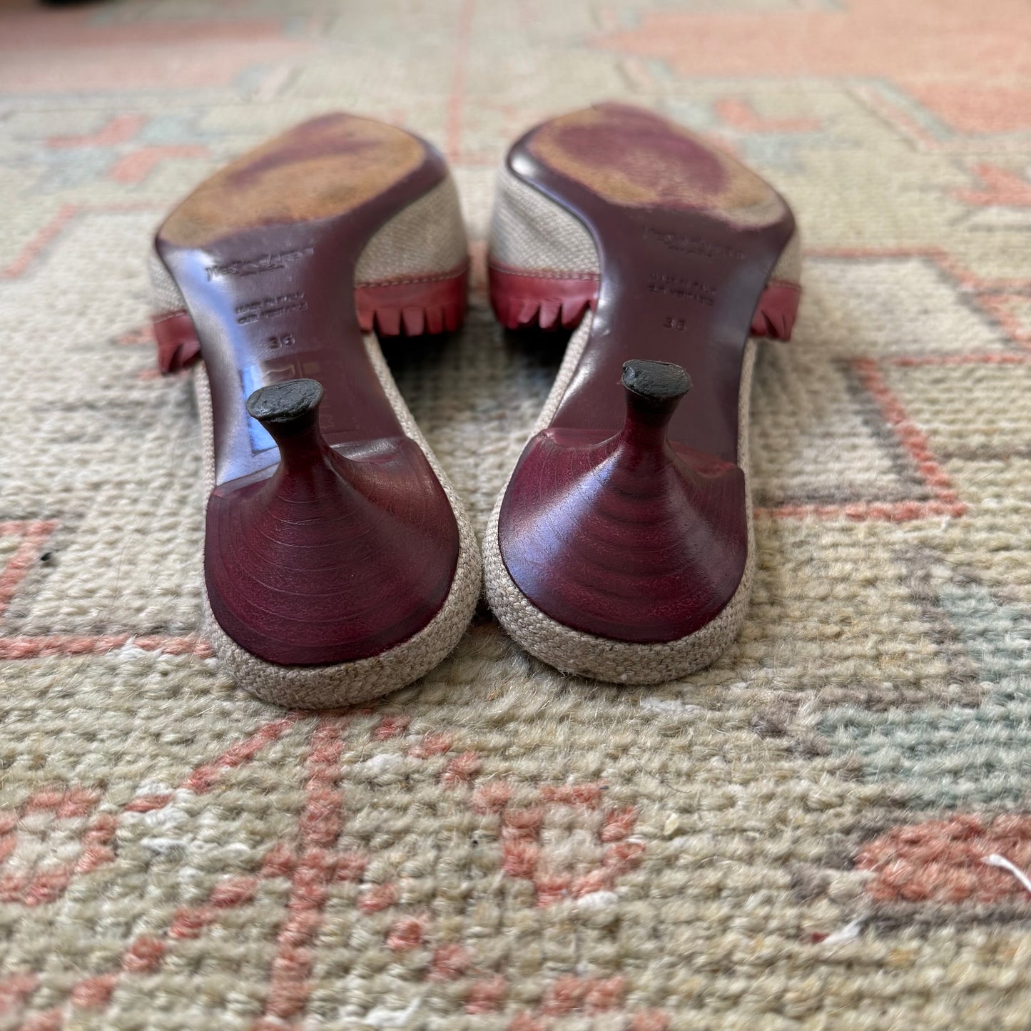 Tom Ford Yves Saint Laurent Heart Raffia Mules - US 6.5