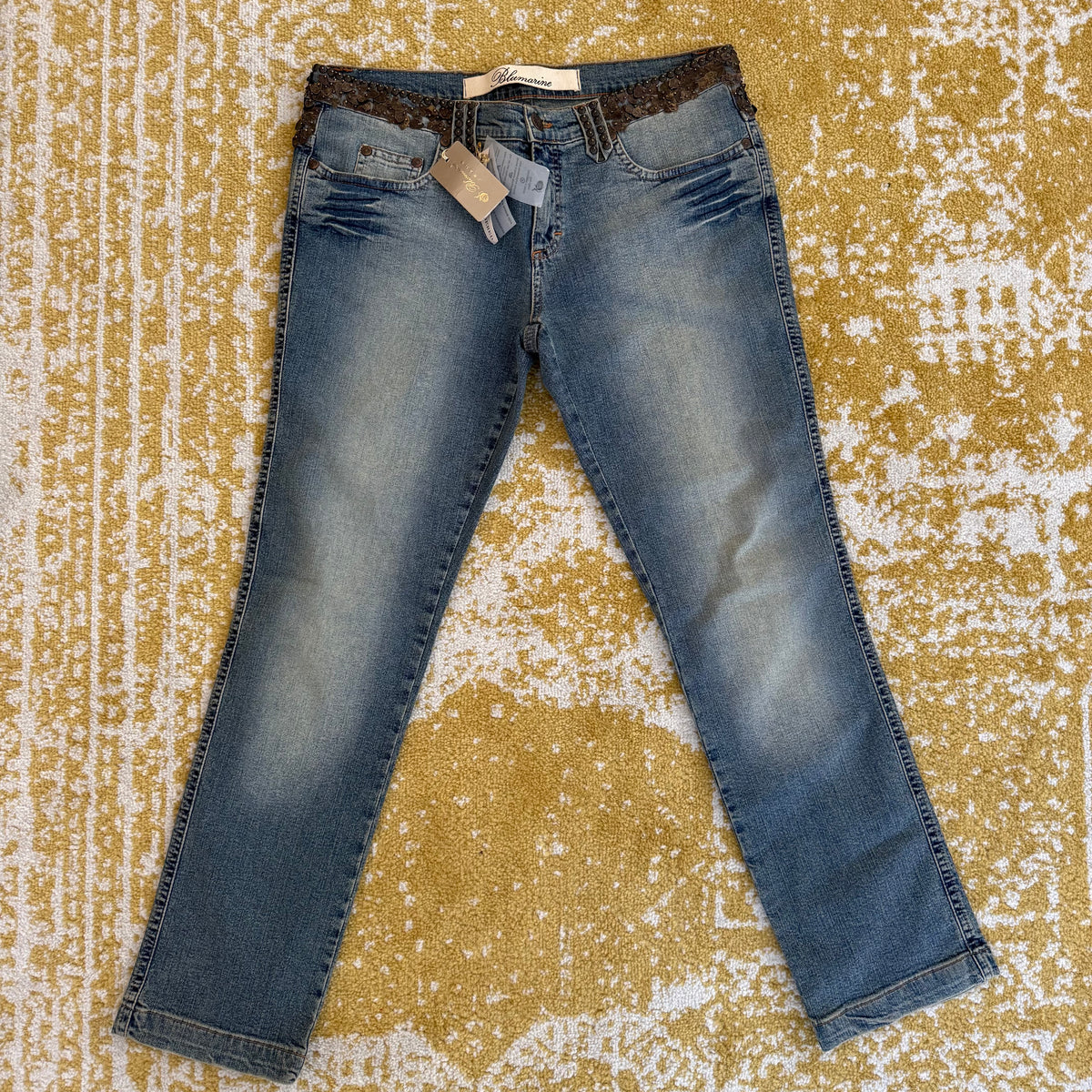 Y2K Hand Beaded Blumarine Low Rise Jeans - US 29-30